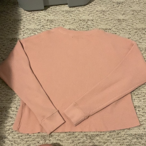 Pink Waffle Crop Top - Picture 3 of 3